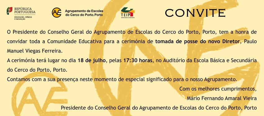 Tomada de posse do novo Diretor